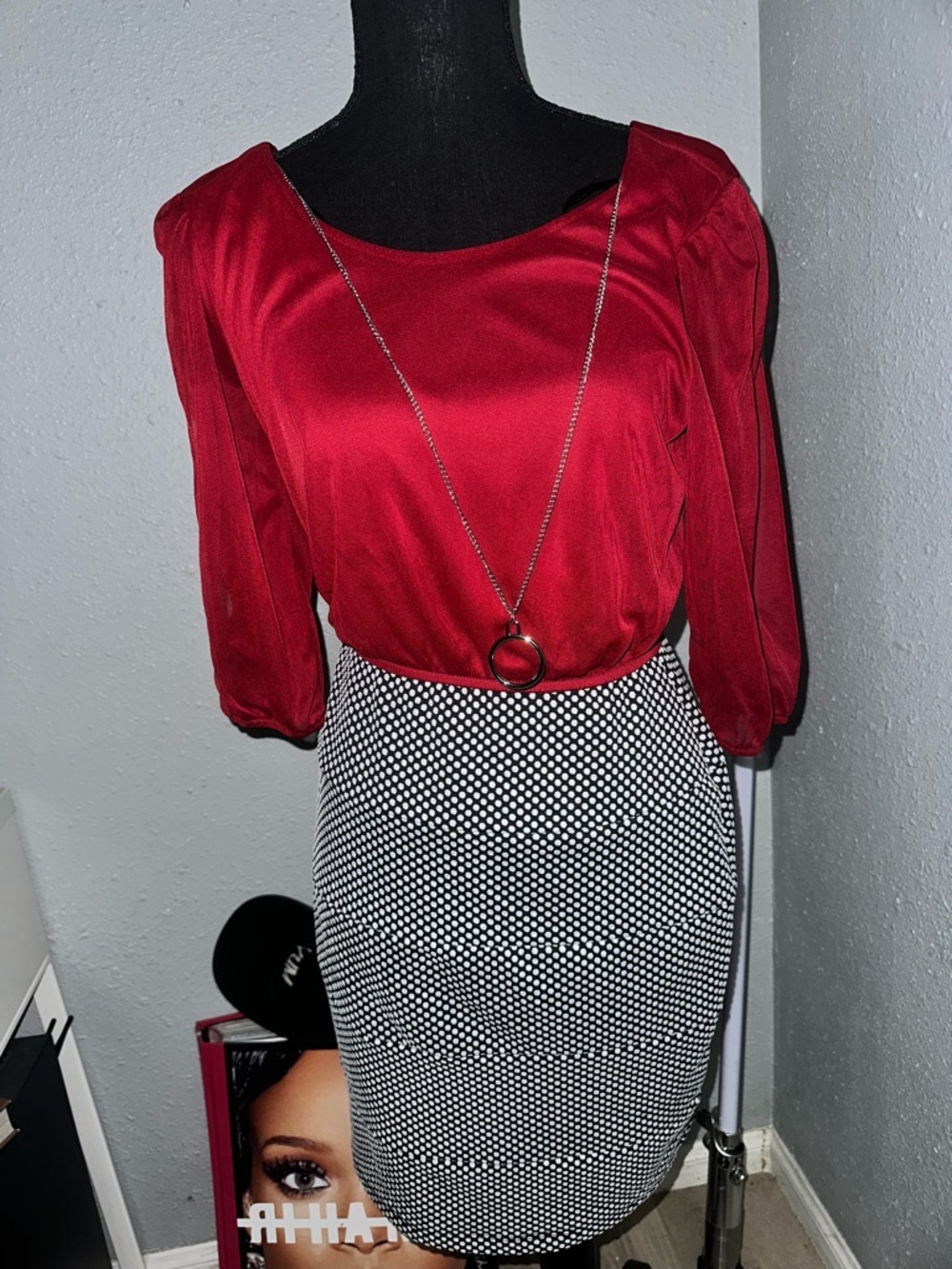 Enfocus Studio Red Satin Dress Top